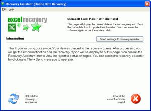 Excel Workseets Recovery Assistant, end page where you will find the common recovery report.