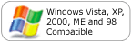 Windows Vista, XP, 2000, ME and 98 Compatible